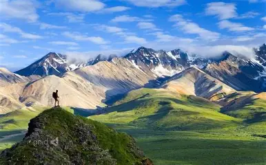 Beautiful mountain landscape with snowy peaks ✅