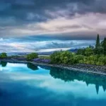 Beautiful river flowing through a natural landscape