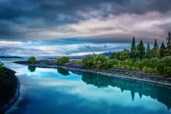 Beautiful river flowing through a natural landscape