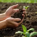 Healthy soil supporting plant growth and the environment